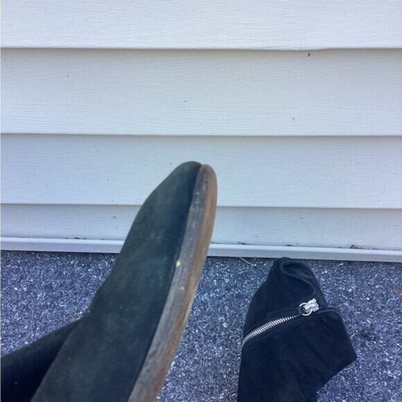 Goth y2k indie normcore gorpcore fisherman Black Suede Ankle Boots 39.5/9.5 - Picture 8 of 12